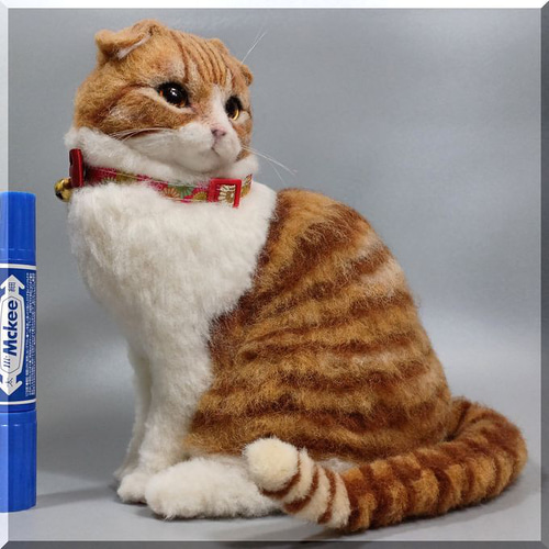 羊毛フェルト 猫 スコティッシュフォールド ねこ ネコ 猫フィギュア