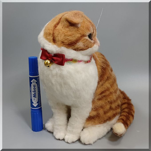 羊毛フェルト 猫 スコティッシュフォールド ねこ ネコ 猫