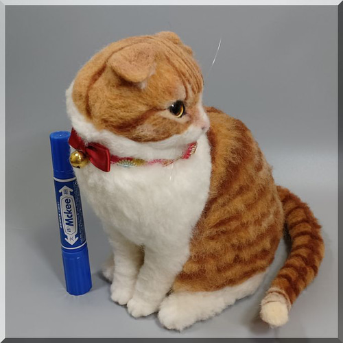 羊毛フェルト 猫 スコティッシュフォールド ねこ ネコ 猫フィギュア
