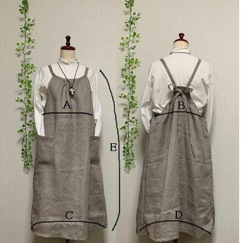 エプロン☆ハンドメイド ハンドメイド カフェエプロン ブラウン×生成｜Yahoo!フリマ（旧PayPay