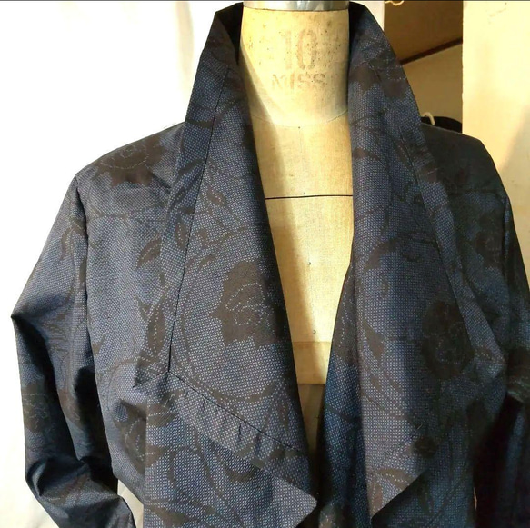 大島紬　着物リメイク　コート 