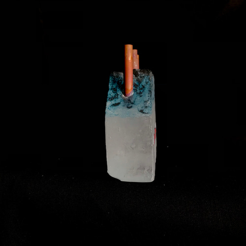 ガラス作家 佐伯泰典作 「夢工場 夜の天蓋」お香立て 立体・オブジェ