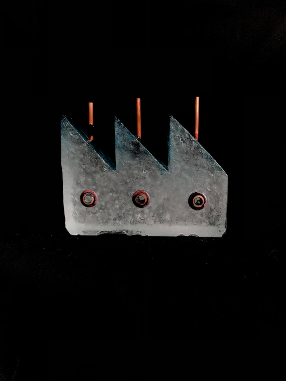 ガラス作家 佐伯泰典作 「夢工場 夜の天蓋」お香立て ガラス作家 佐伯