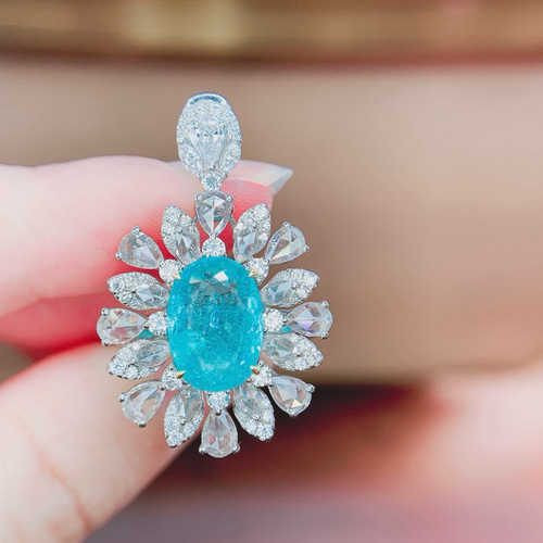 3.18ct天然パライバトルマリン 指輪 ペンダント2way 鑑定書付き 指輪