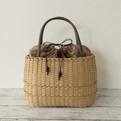 クラフトバンド＊かご＊ミニショルダー＊赤 かごバッグ simayan.n 通販