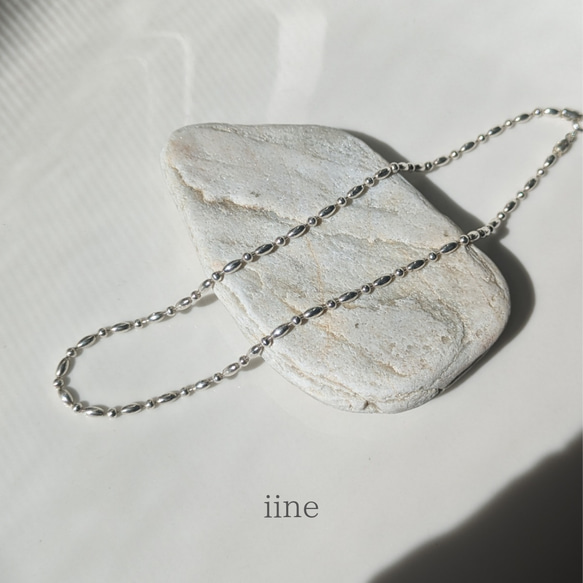 【silver930】ミックスボールチェーンネックレス*日常からフォーマルまで* 6枚目の画像