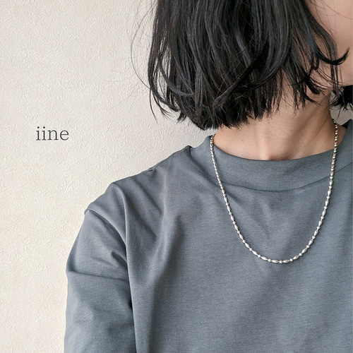 silver930】ミックスボールチェーンネックレス*日常からフォーマルまで