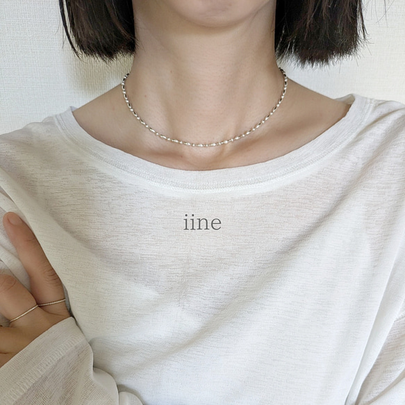 【silver930】ミックスボールチェーンネックレス*日常からフォーマルまで* 9枚目の画像