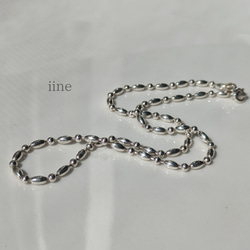 【silver930】ミックスボールチェーンネックレス*日常からフォーマルまで* 5枚目の画像