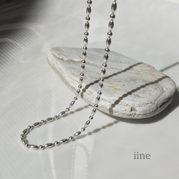 【silver930】ミックスボールチェーンネックレス*日常からフォーマルまで* 7枚目の画像