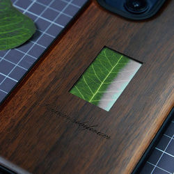 木製iPhone15 14 13 12 Pro max ケース 米国 胡桃の木 名入れ 植物標本 シェル スマホケース 5枚目の画像