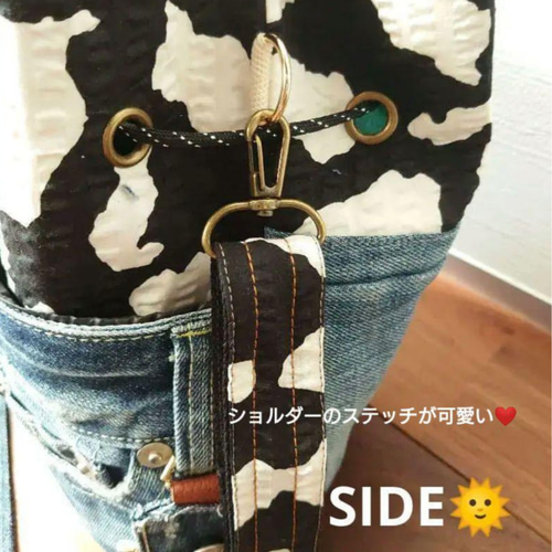 No.467【DENIM✖️牛柄 あおりDENIMpocket❇️SholderBAG】デニム
