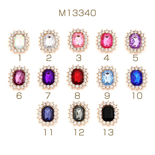 M13340-1 6個 ビジューパーツ ビジューセンターパーツ 貼付け