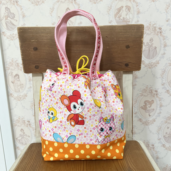 保冷巾着バッグ☆保温保冷巾着バッグ☆トートバッグ☆ランチトート 