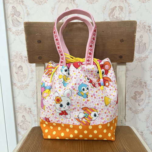 保冷巾着バッグ☆保温保冷巾着バッグ☆トートバッグ☆ランチトート