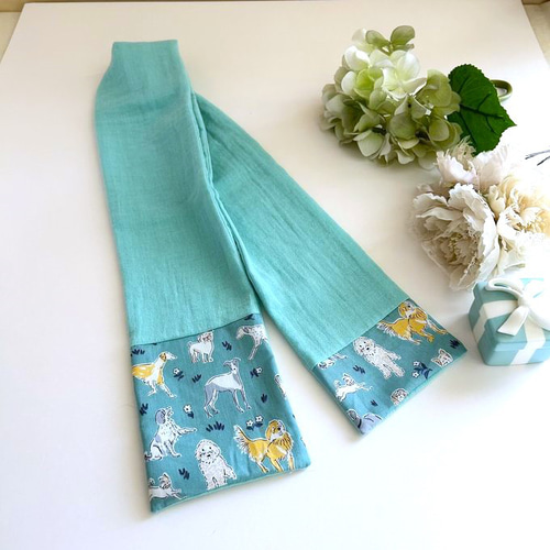 ハンドメイド のりもの ダブルガーゼ マフラータオル 軽々しい