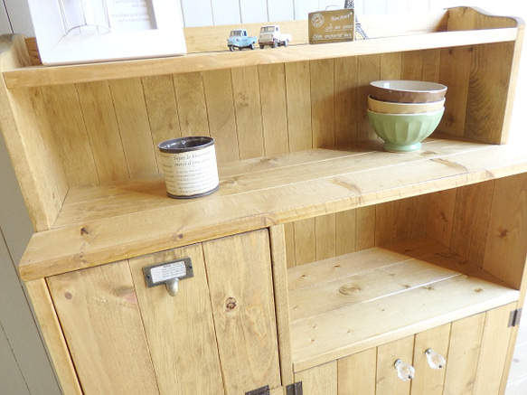 サイズ、デザインオーダー可！２引出２観音扉キャビネット●シャビーホワイト受注製作 サイズ、デザインオーダー可！2引出2観音扉キャビネット