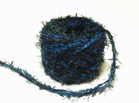 ネイビー×インディゴ＊引き揃え糸＊30g巻 毛糸 k-knot 通販 17799490