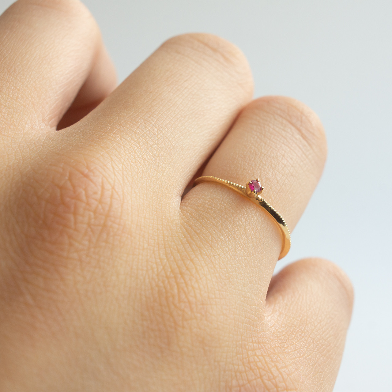 ディスク ルビー ミルリング　K18