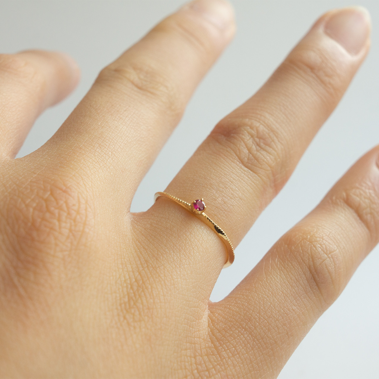 ディスク ルビー ミルリング　K18