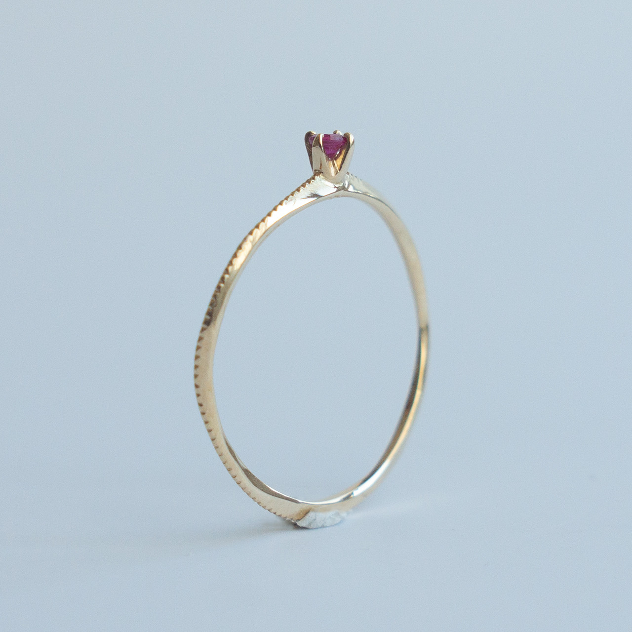 ディスク ルビー ミルリング　K18