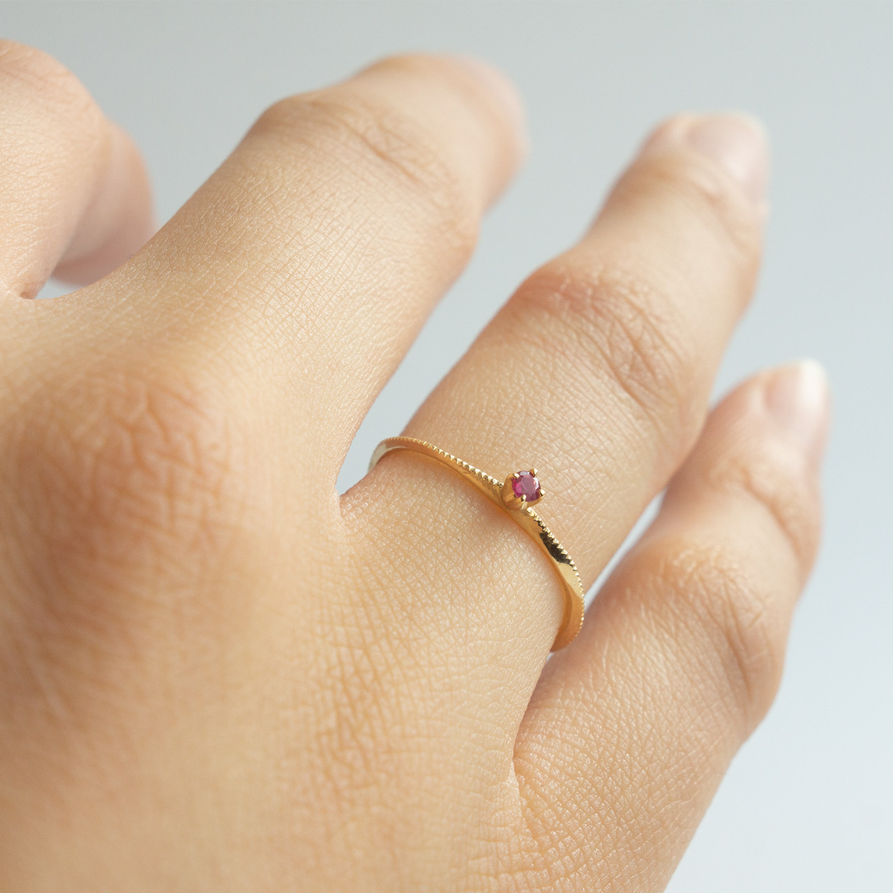 ディスク ルビー ミルリング　K18