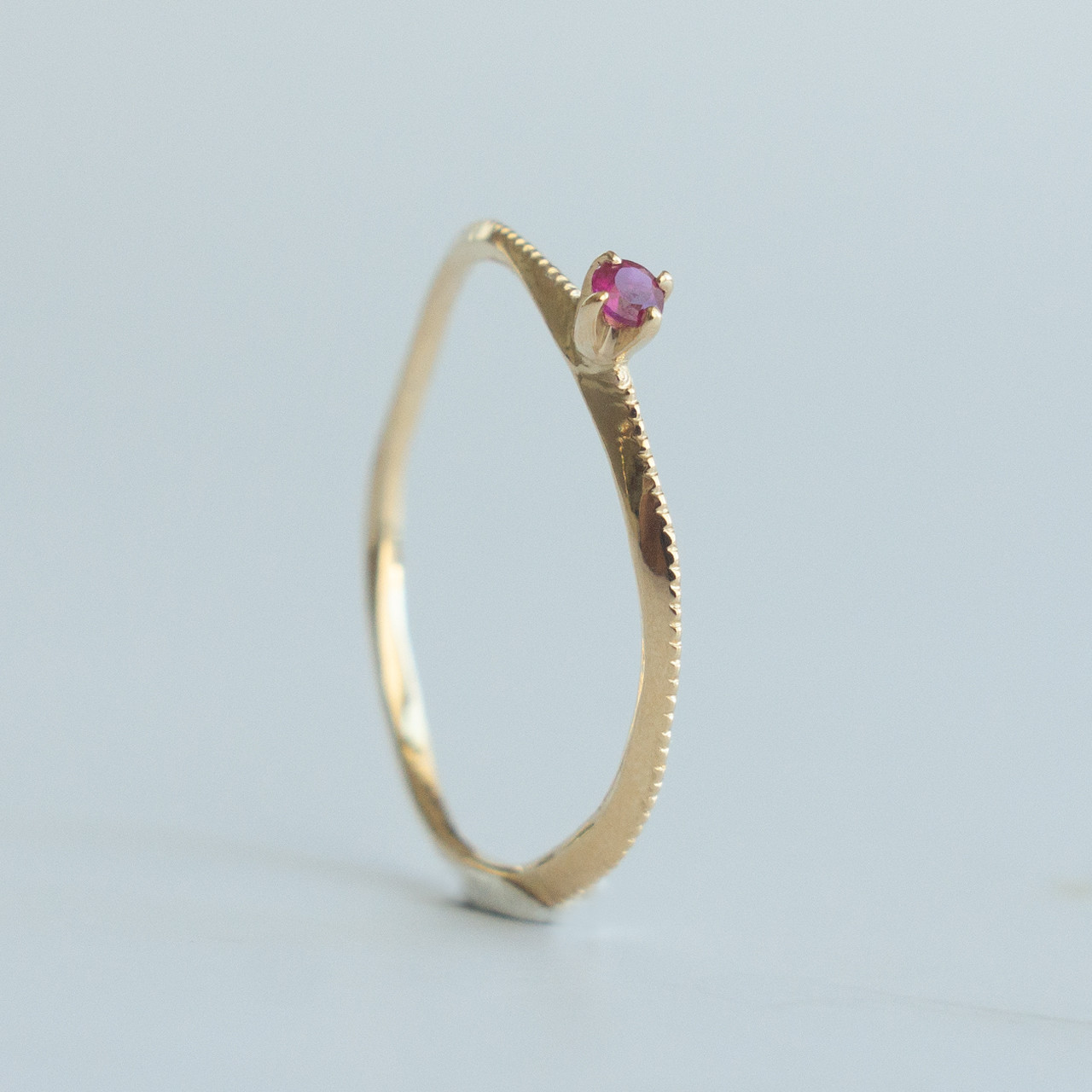 ディスク ルビー ミルリング　K18