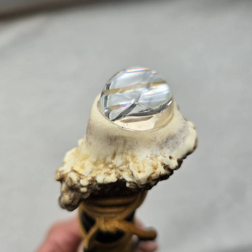 天然石　水晶　鹿の角　カイヤナイト　魔法の杖Ag77 天然石 水晶 鹿の角 カイヤナイト 魔法の杖Ag77