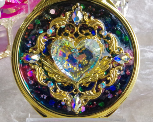 ◆001　魔法少女　変身　コンパクト　ミラー　ハンドメイド　作家様　限定出品 ◇001 ハンドメイド 作家様 限定出品 魔法少女 変身 コンパクト