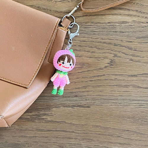 小*1様 プリティキャンディーちゃんの編みぐるみキーホルダー◎ 受注制作】小さなあみぐるみキーホルダー♪*ももちゃん