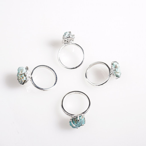 silver 母岩付きトルコ石 指輪 8枚目の画像