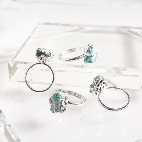 silver 母岩付きトルコ石 指輪 7枚目の画像