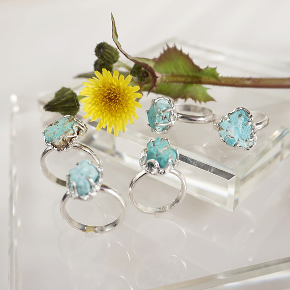 silver 母岩付きトルコ石 指輪 1枚目の画像