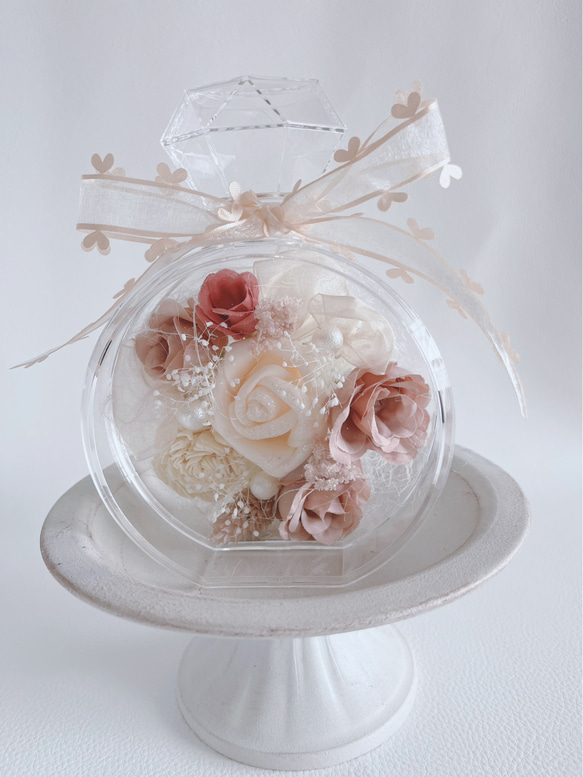 香水ビン・フラワーアレンジ・ローズ・ホワイトとアンティークカラー 人気・おすすめ｜多用途・生活用品におすすめ キャンペーン中 即納 即日発送サービス