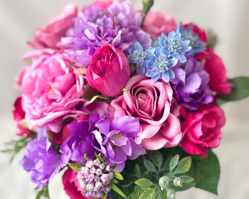 パープル&ピンク》高級感も！落ち着きピンク紫系の大人色ブーケ 披露宴