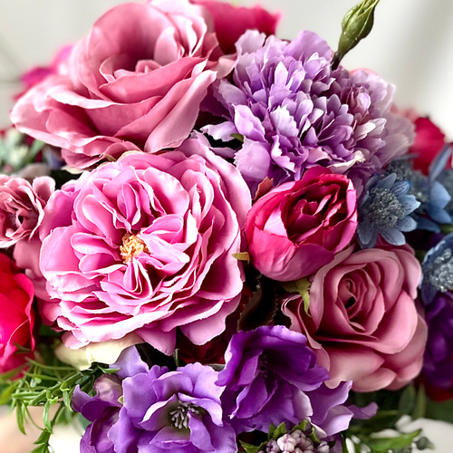 パープル&ピンク》高級感も！落ち着きピンク紫系の大人色ブーケ 披露宴
