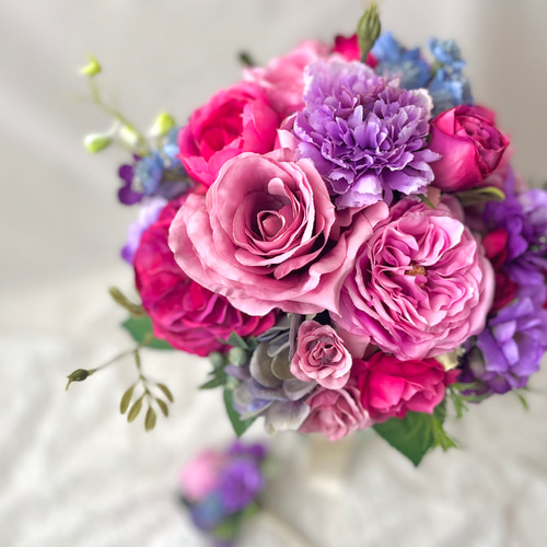 パープル&ピンク》高級感も！落ち着きピンク紫系の大人色ブーケ 披露宴