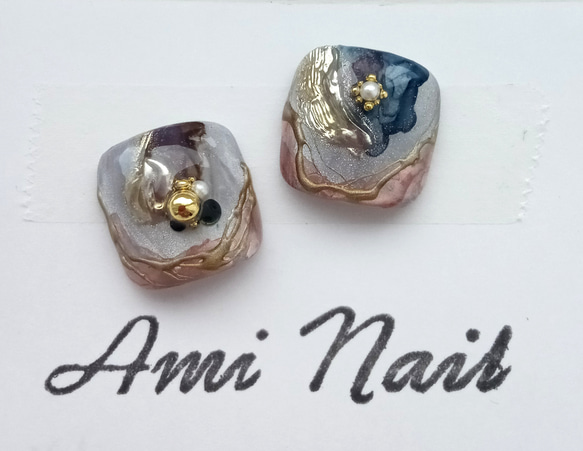 【フットネイル】マグネット ニュアンス ネイルチップ フットネイル マグネット ミラー ニュアンスネイルチップ 親指