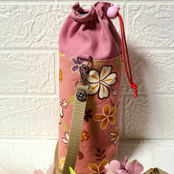 【Rosemary様】水筒カバー　ハンドメイド　サーモス500ml　ハート柄 THERMOS サーモス 水筒 子供 水筒カバーセット ストロー水筒 肩