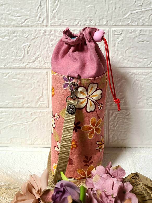 ペットボトルカバー 水筒カバー 花模様 ハンドメイド ド hana＊様