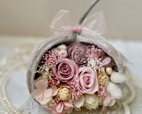 幸せを呼ぶブッダナッツアレンジ＊ピンク プリザーブドフラワー an