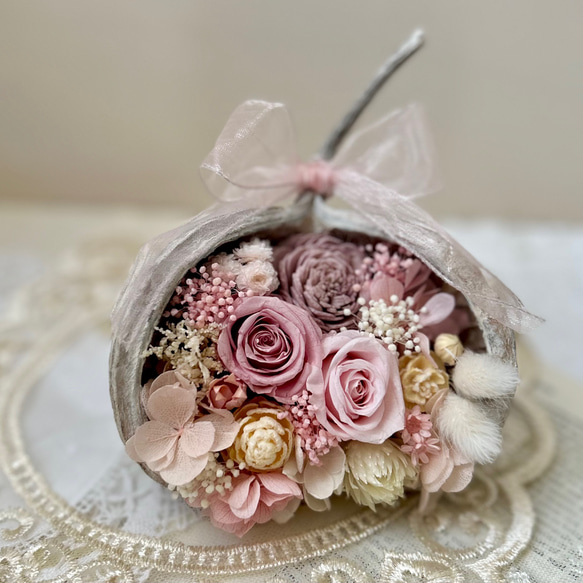 幸せを呼ぶブッダナッツアレンジ＊ピンク プリザーブドフラワー an