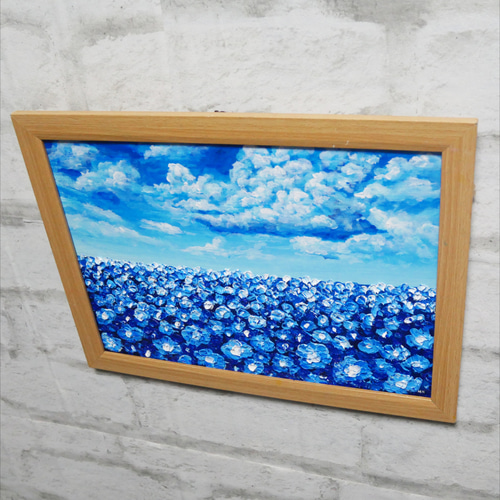 油絵 油彩 油彩画 絵 絵画 【blue flower field】 油絵 油彩 油彩画 絵 絵画【青の丘】 - メルカリ