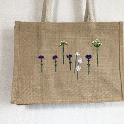 麻バッグ『花HANA』 A4サイズ ジュート黄麻 その他バッグ micoto