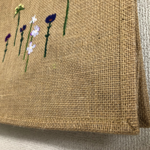 麻バッグ『花HANA』 A4サイズ ジュート黄麻 その他バッグ micoto