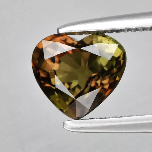 稀有美 天然バイカラー トルマリン 0.87ct ブラック＆オレンジ 