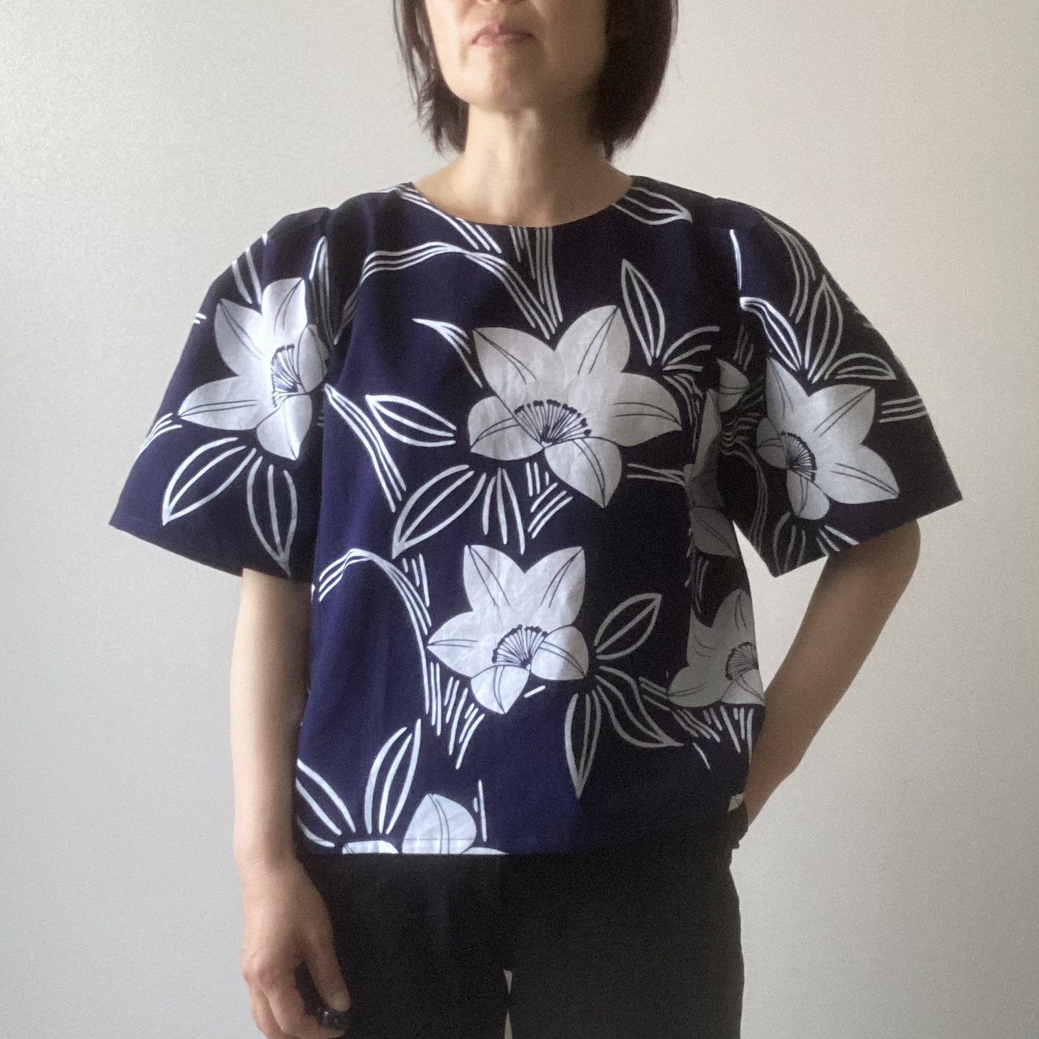 浴衣のブラウス　桔梗