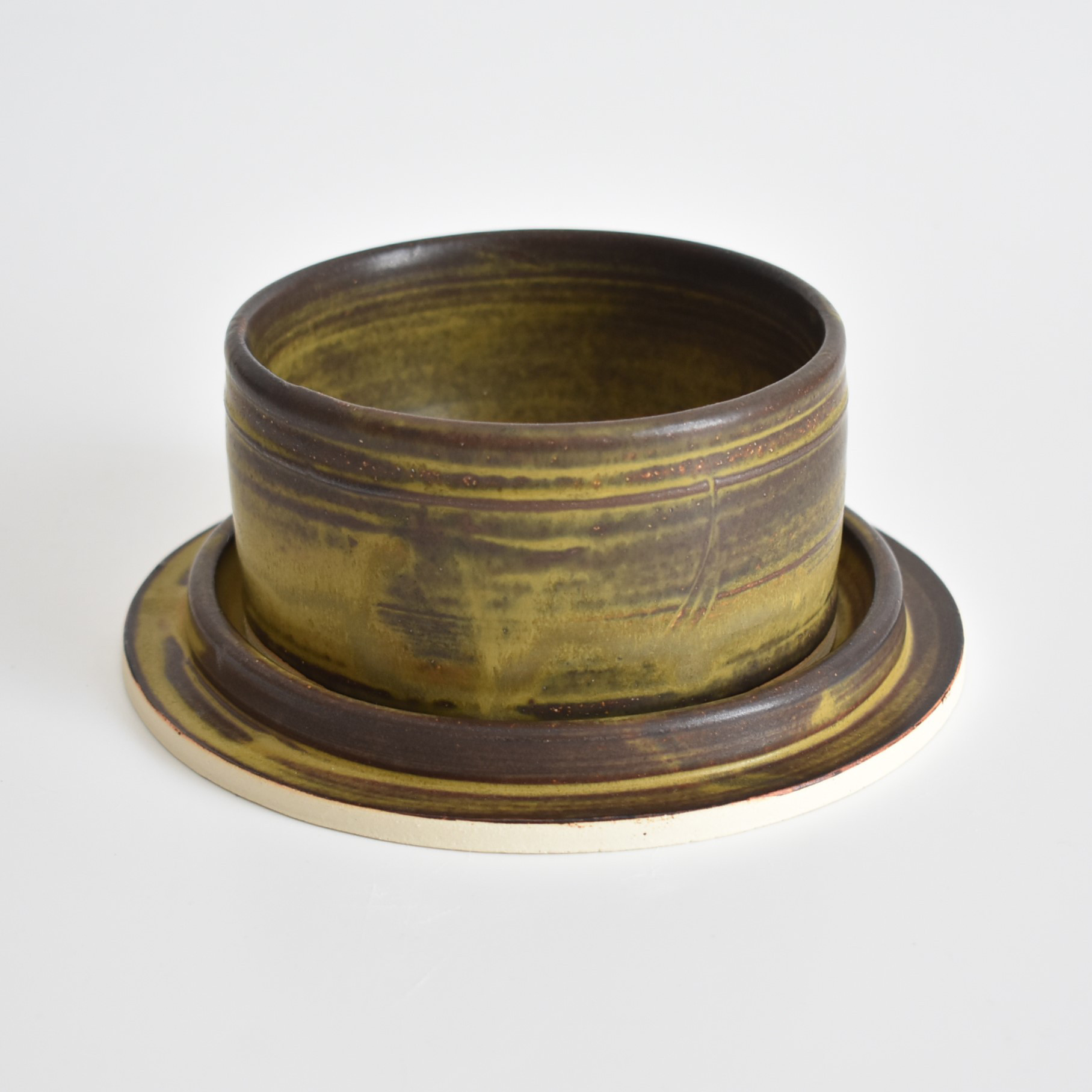 植木鉢CSP04 一点もの(黄/ブラウン)