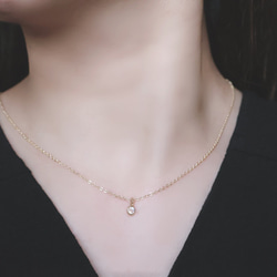 《6月誕生石》ブルームーンストーン プチ ネックレス 14kgf 誕生日 プレゼント 金属アレルギー対応 ギフト 6枚目の画像