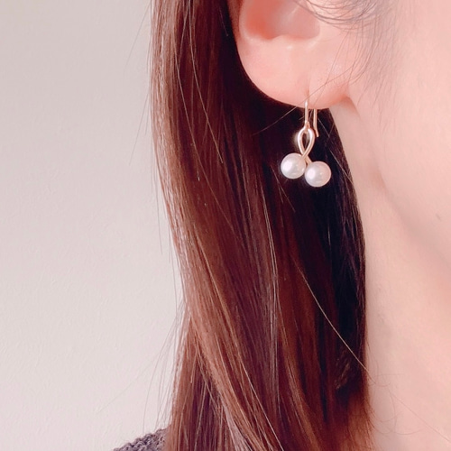公式 淡水パールさくらんぼピアス/イヤリング ピアス 14kgf【1517】 アクセサリー